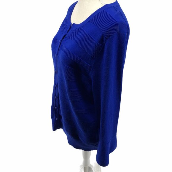 Charter Club Woman’s Modern Blue Cardigan Sweater - Picture 4 of 10